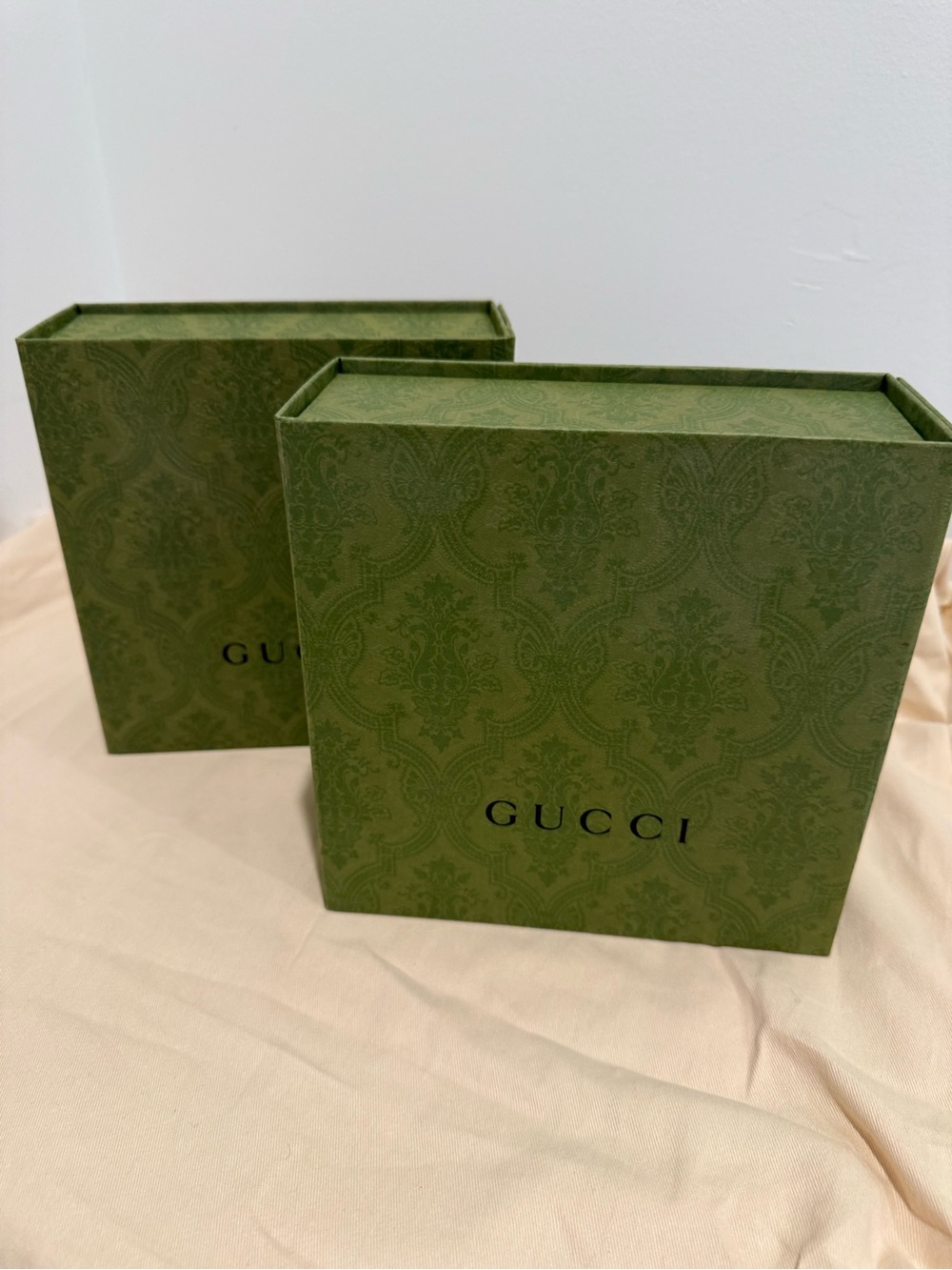 Gucci Olive Green Decorative Boxes with Patterned Finish